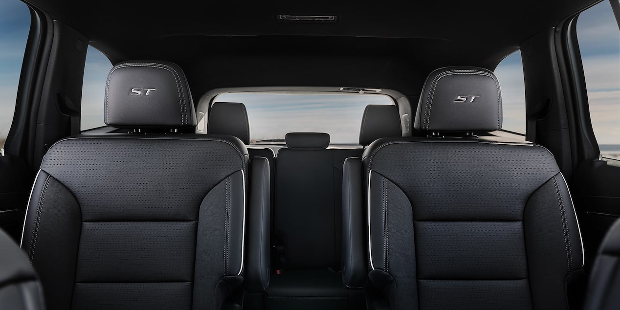 Spacious second and third row seating inside the 2025 Buick Enclave ST.