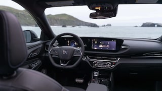 2025 Buick Envista crossover SUV interior dashboard and steering wheel.