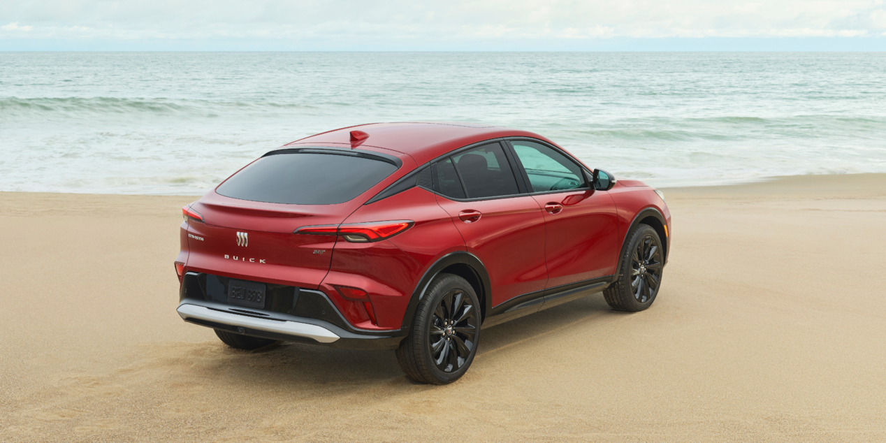 The 2024 Buick Envista parked on the beach.