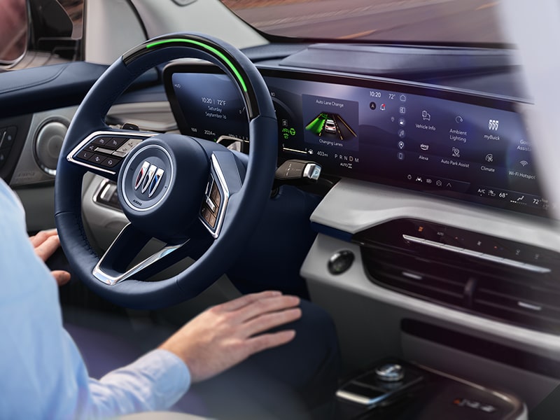 A person utilizing the Super Cruise feature of the 2025 Buick Enclave.