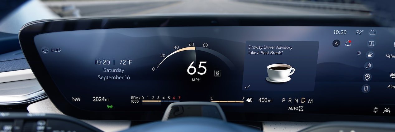 Close up view of the dashboard inside the 2025 Buick Enclave.