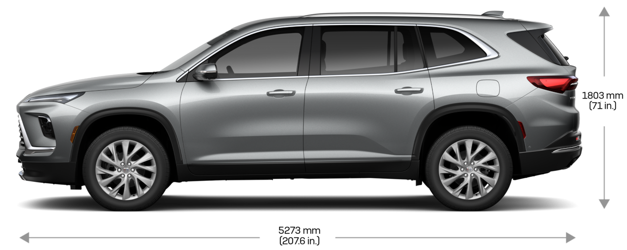 Side view of a 2025 Buick Enclave diagram.